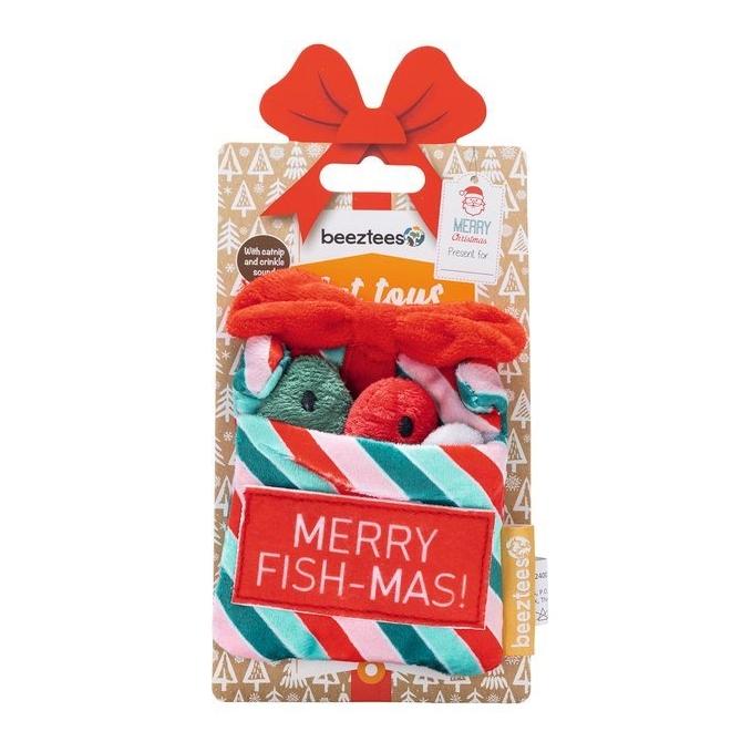 Beeztees Katzen Weihnachtsgeschenk mit Fischen