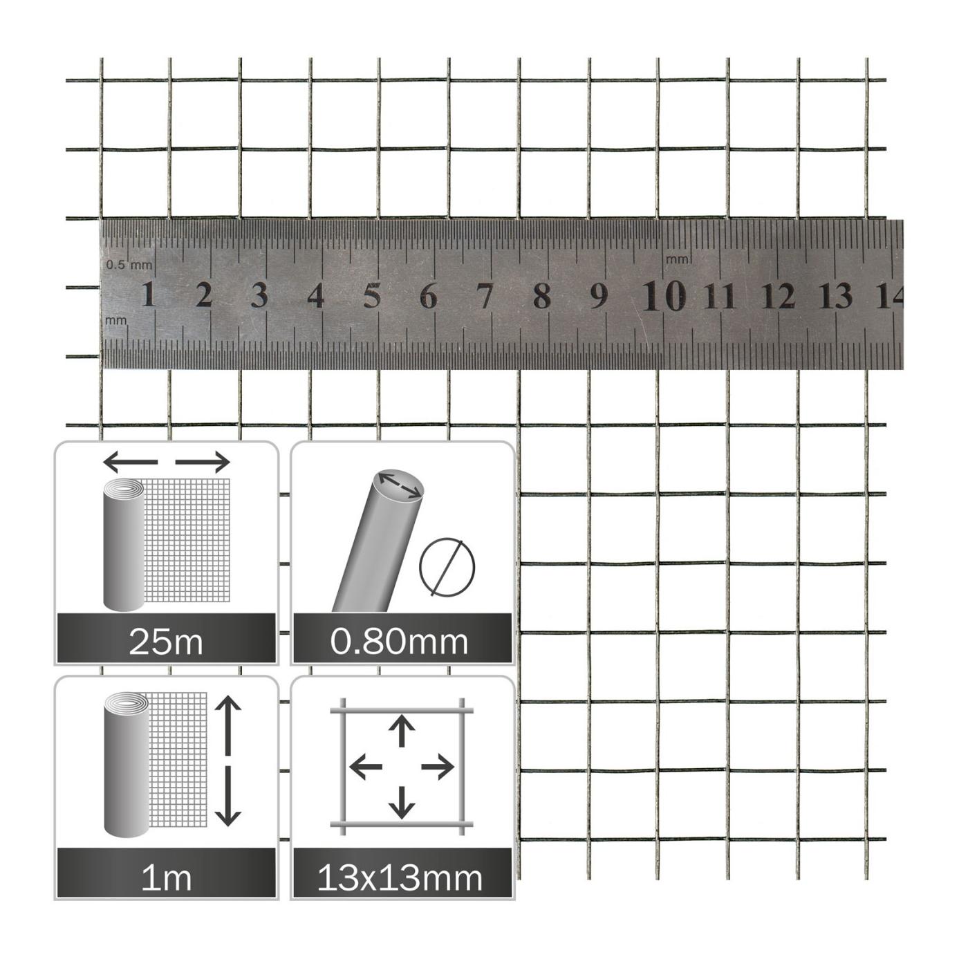 Hauptner Drahtgitter verzinkt - 13 x 0.80 mm
