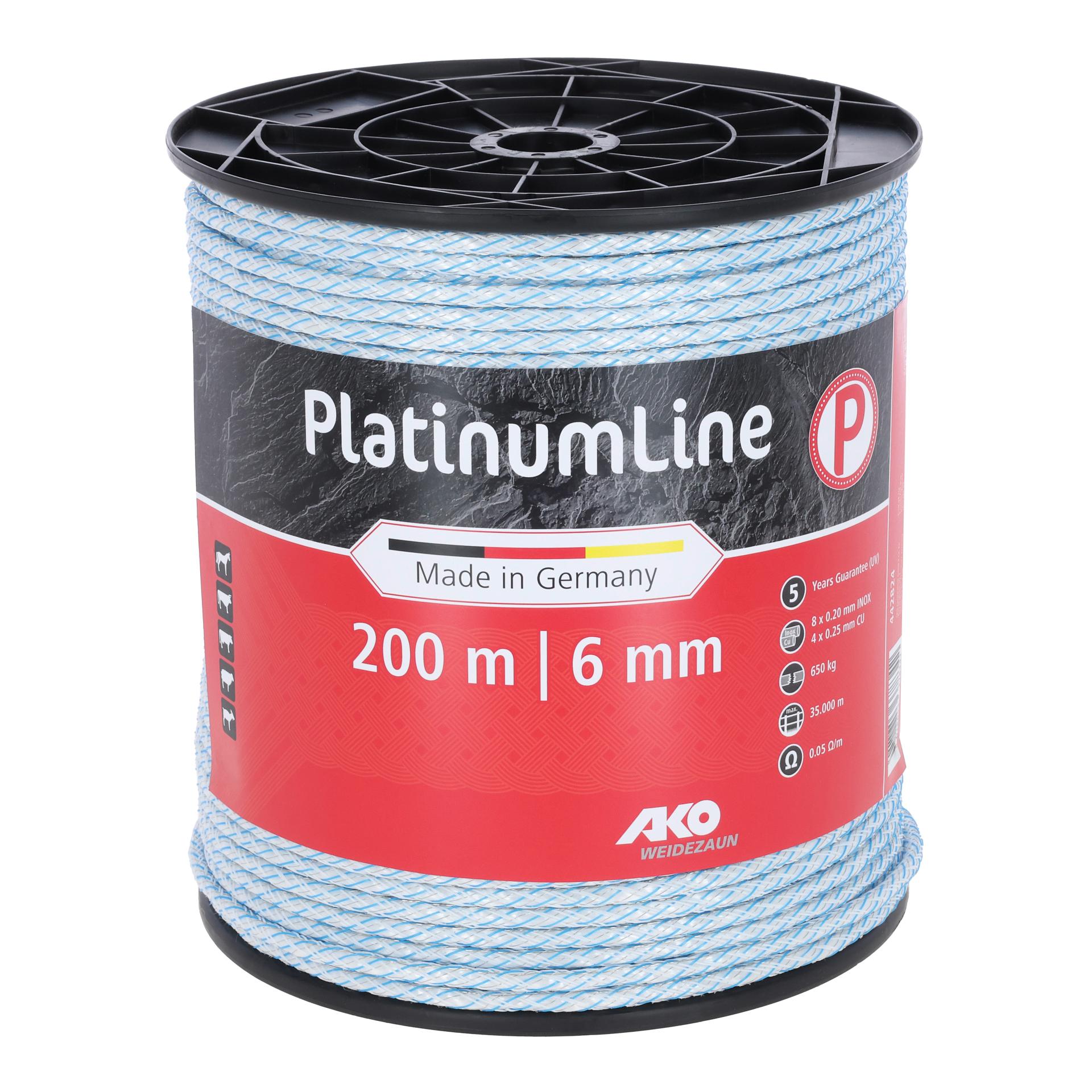 AKO PlatinumLine Weidezaunseil geflochten Weiss/Blau
