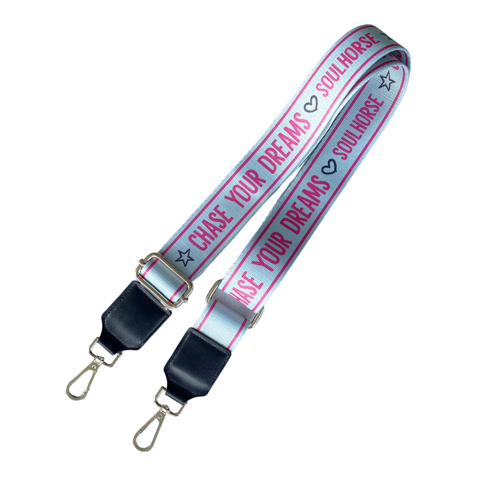 Soulhorse Taschenriemen "Chase your dreams" Light Mint/Pink