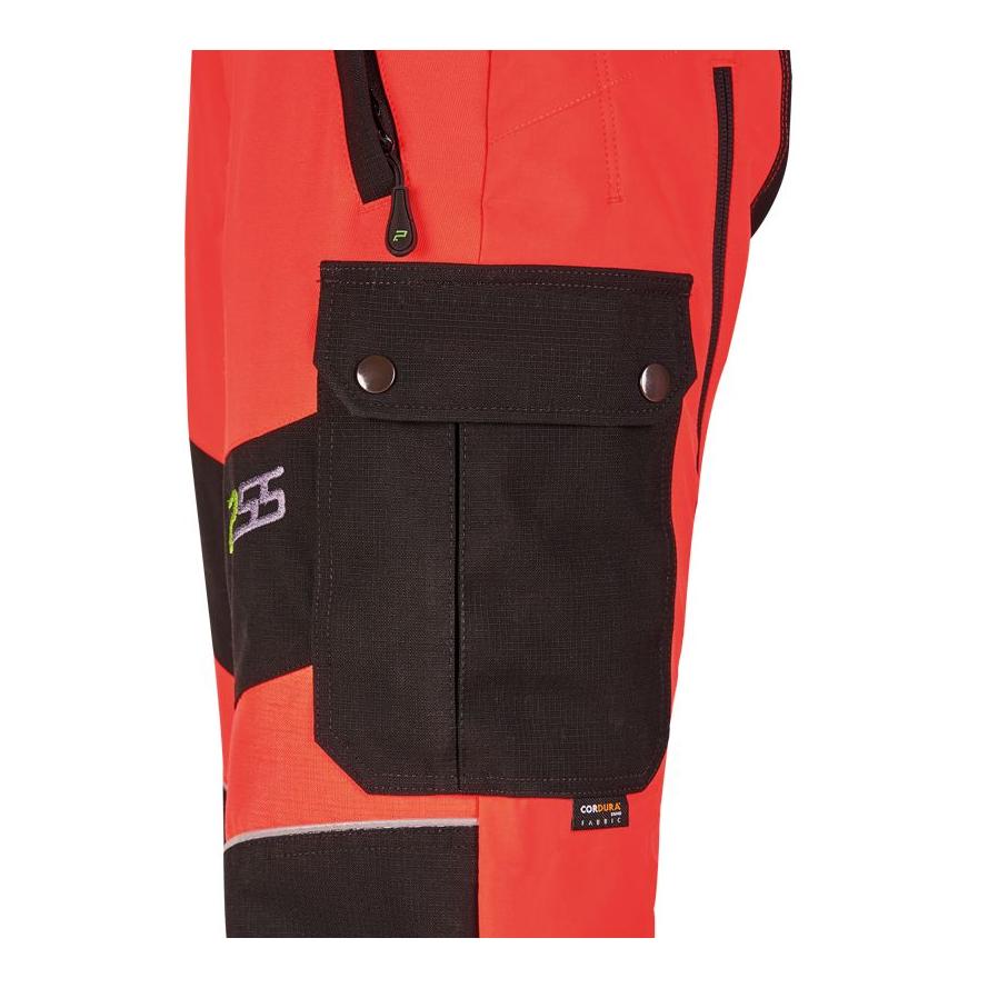 PSS X-treme Breeze Schnittschutzhose EN20471 neonrot/schwarz