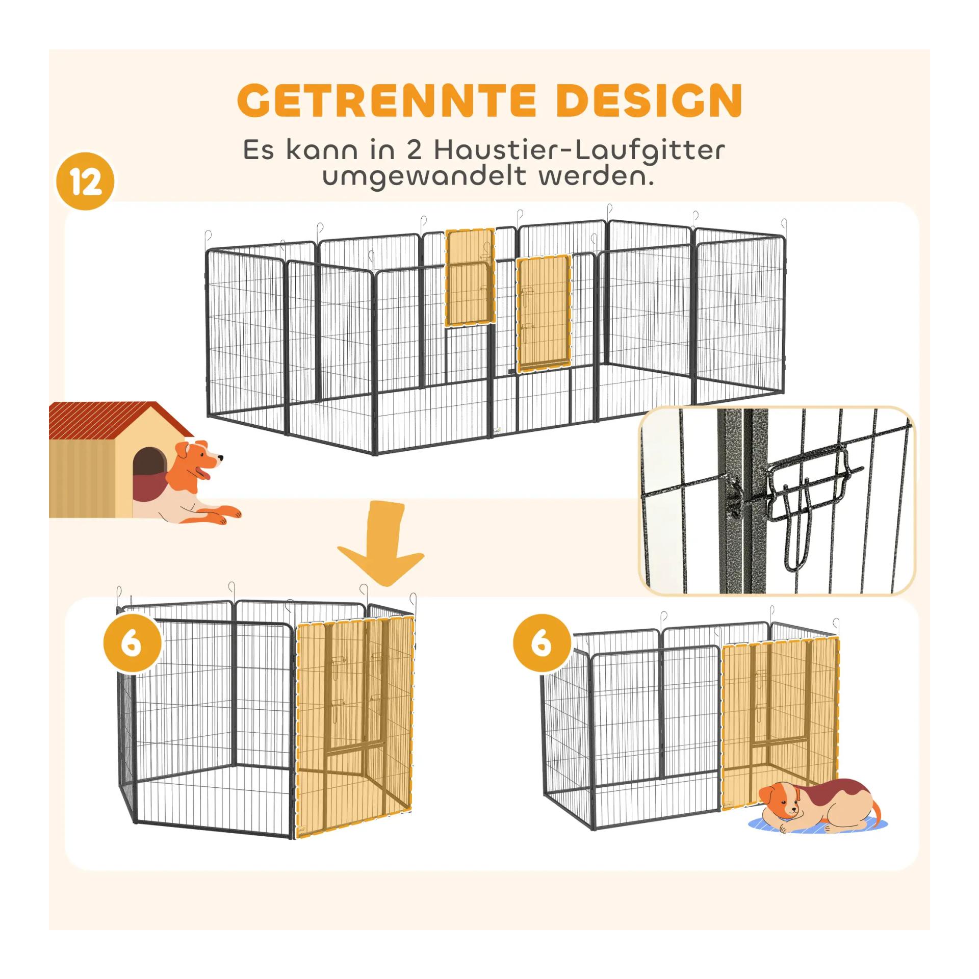Mainer Enclos pour chiots avec 12 barreaux de 100 cm