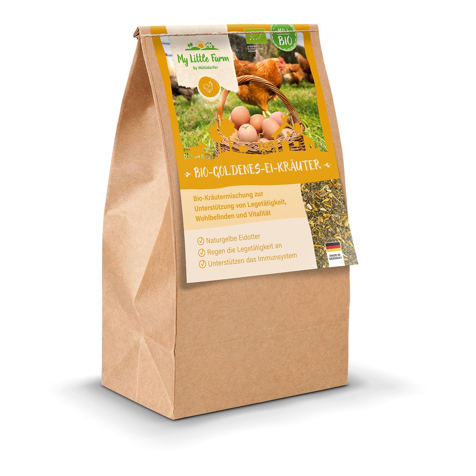 My Little Farm Mélange de plantes bio pour poules pondeuses « Goldenes Ei », 300 g