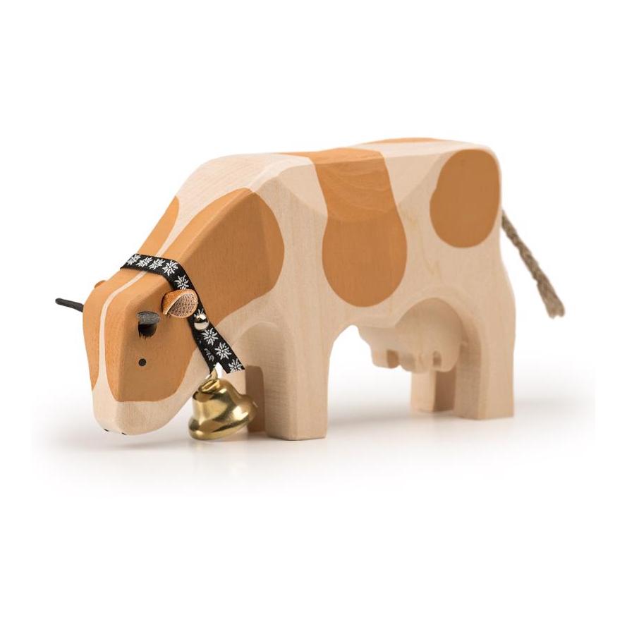 Trauffer Kuh 2 fressend Simmentaler Holz