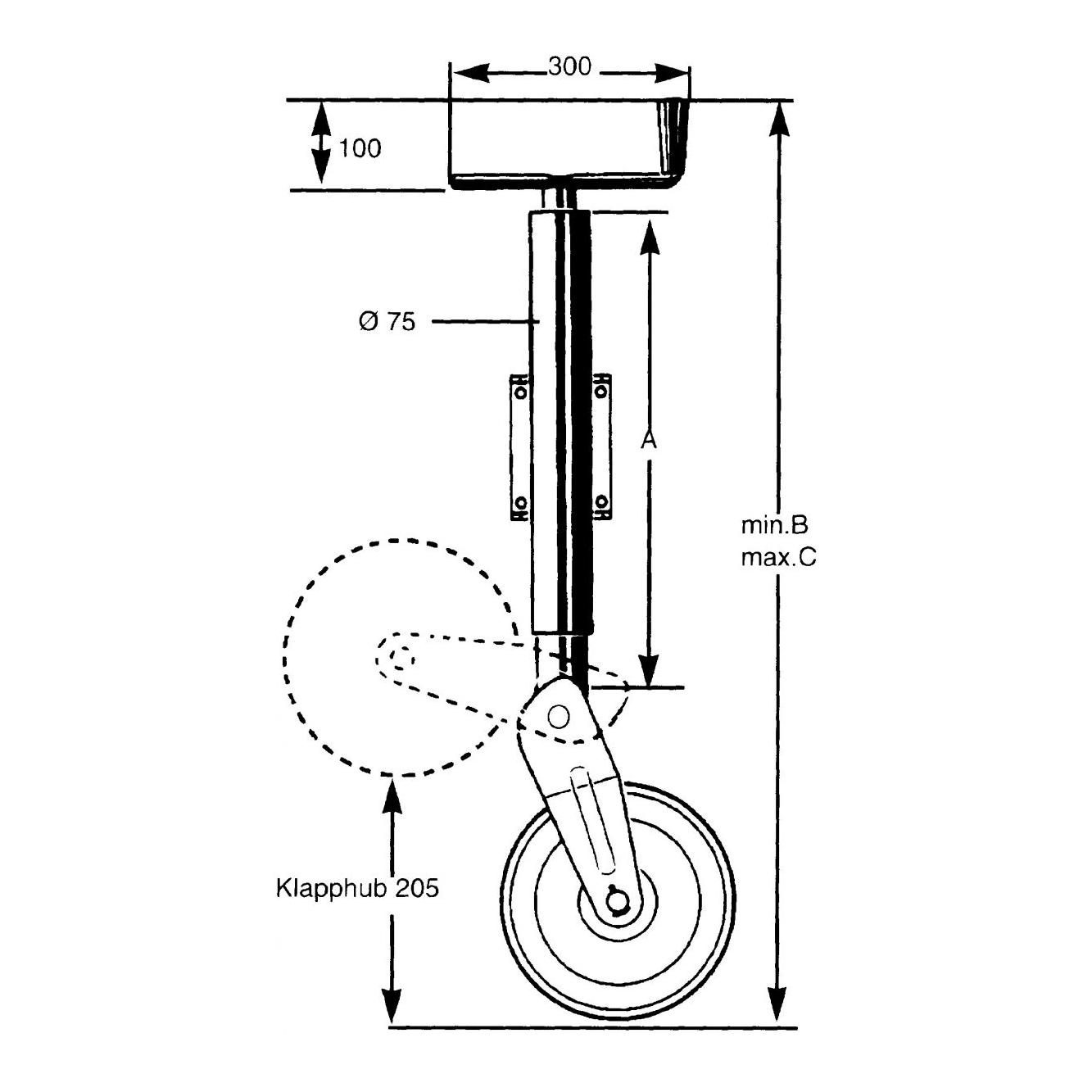 Siepmann Stützrad - eingedreht 940 mm