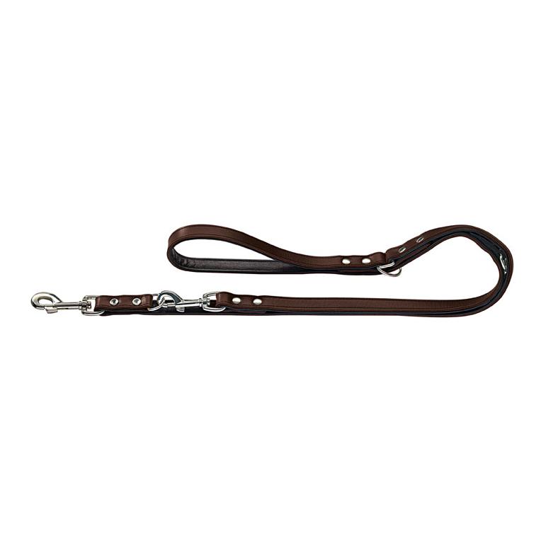 Hunter Verstellbare Führleine Basic Crouponleder - braun/schwarz Braun / Schwarz
