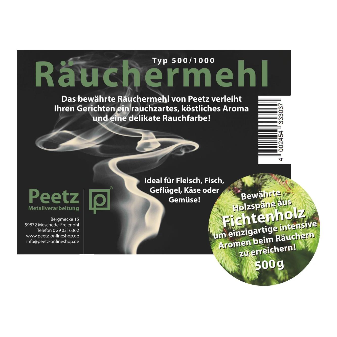 Peetz Copeaux de bois d'épicéa pour fumage, 500 g, sachet refermable