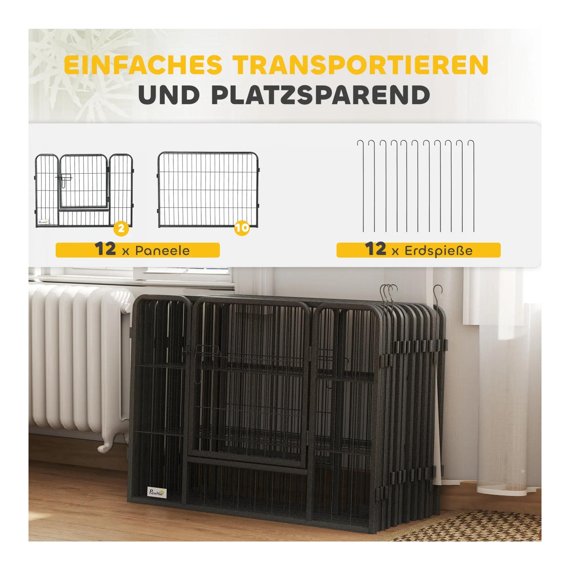 Mainer Enclos pour chiots avec 12 barreaux de 60 cm