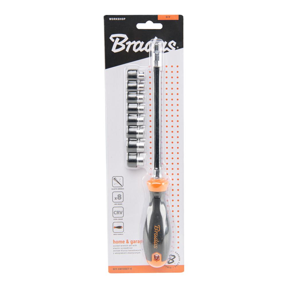 Bradas Steckschlüssel mit flexiblem Schraubendreher 5-12 /270 mm