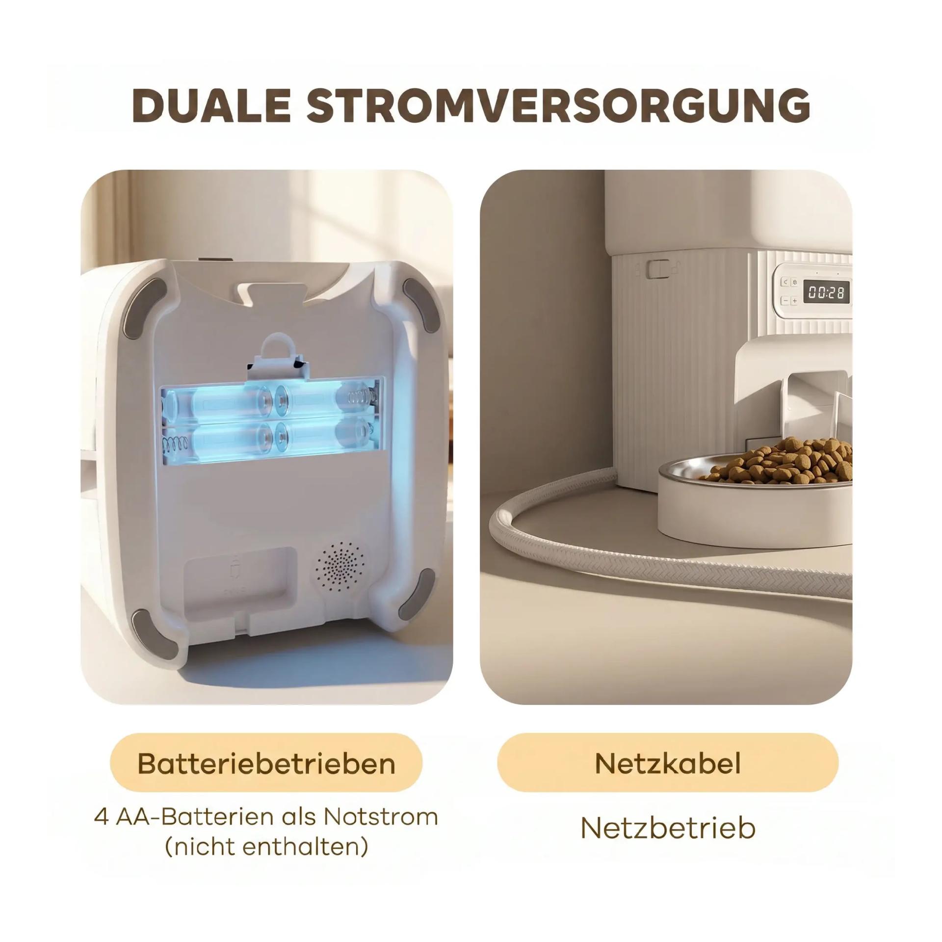 Mainer Automatischer Katzenfutterspender mit Zeitschaltuhr