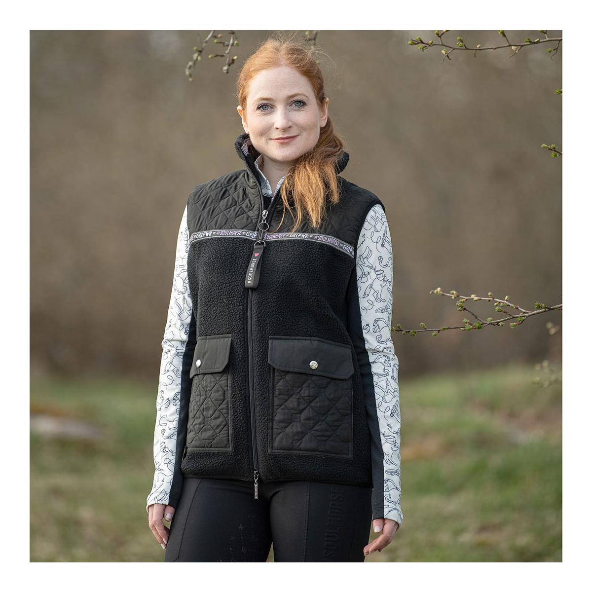 Soulhorse Teddyfleece Weste Black Unicorn
