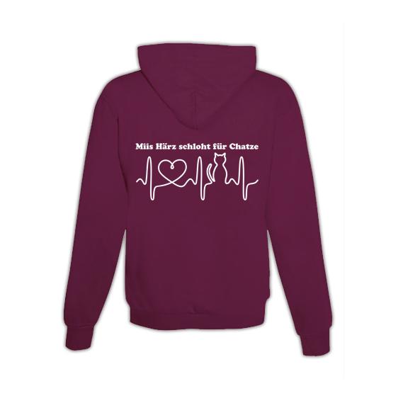 JoyLine Hoodie mit Zipper Katzen Herz Unisex
