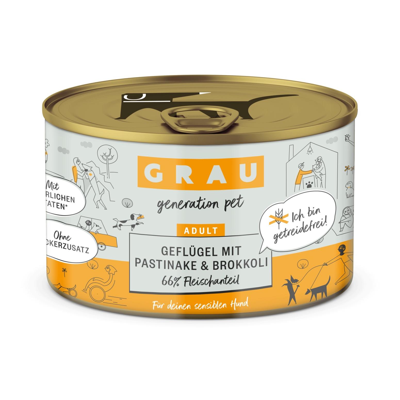 Grau - Generation Pet Nourriture humide Volaille avec panais et brocoli