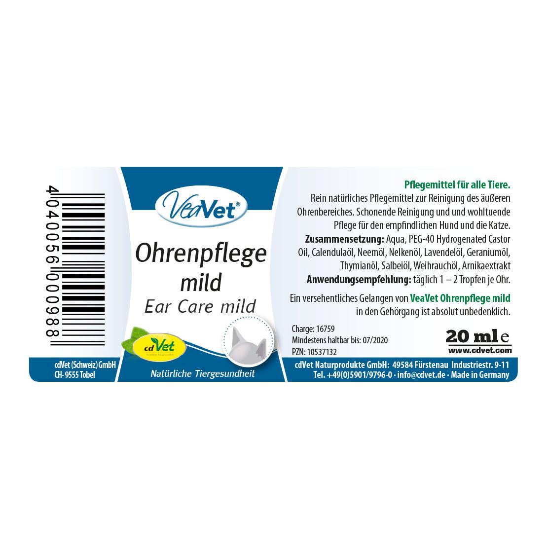 cdVet VeaVet Ohrenpflege mild