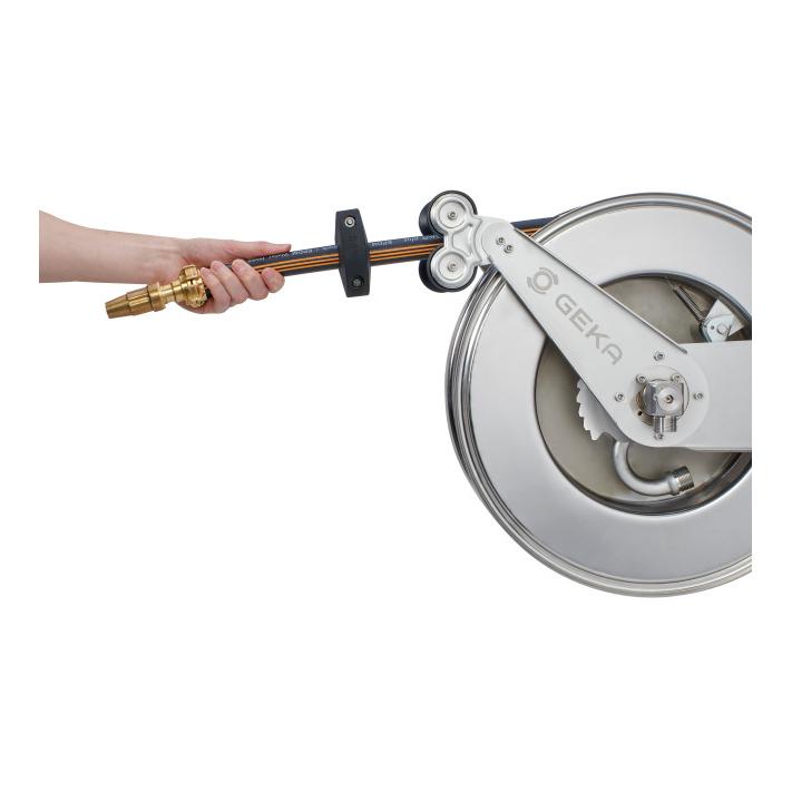 Geka Plus automatischer Schlauchaufroller Edelstahl - mit Schlauch