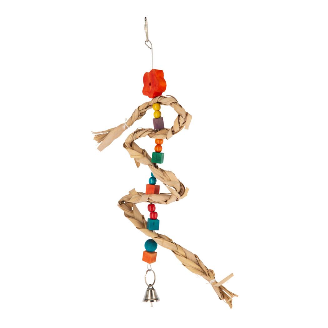 Kerbl Pet Vogelspielzeug Nature mit Glocke und Sisal Mehrfarbig