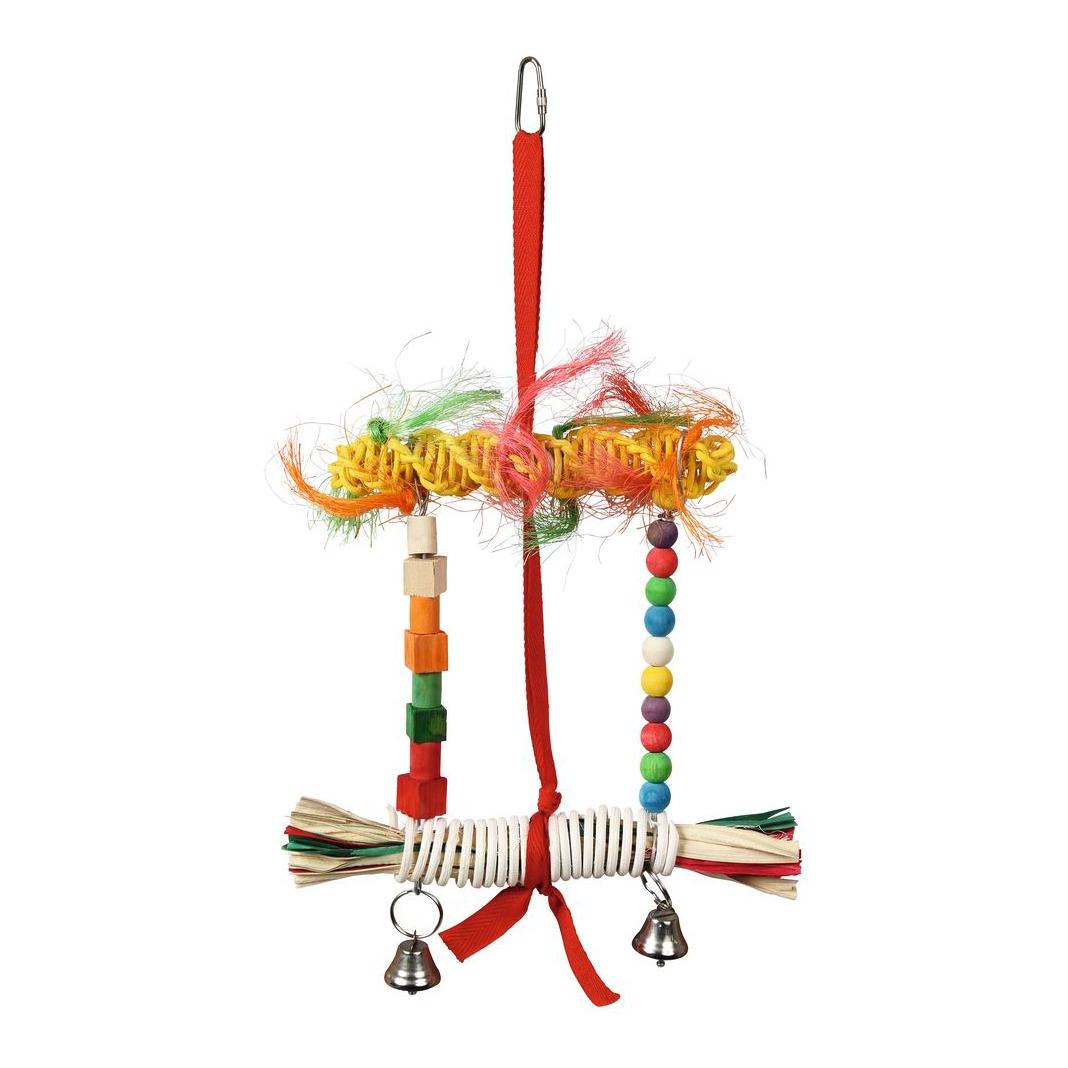 Kerbl Pet Vogelleiter Nature mit Glocken Mehrfarbig