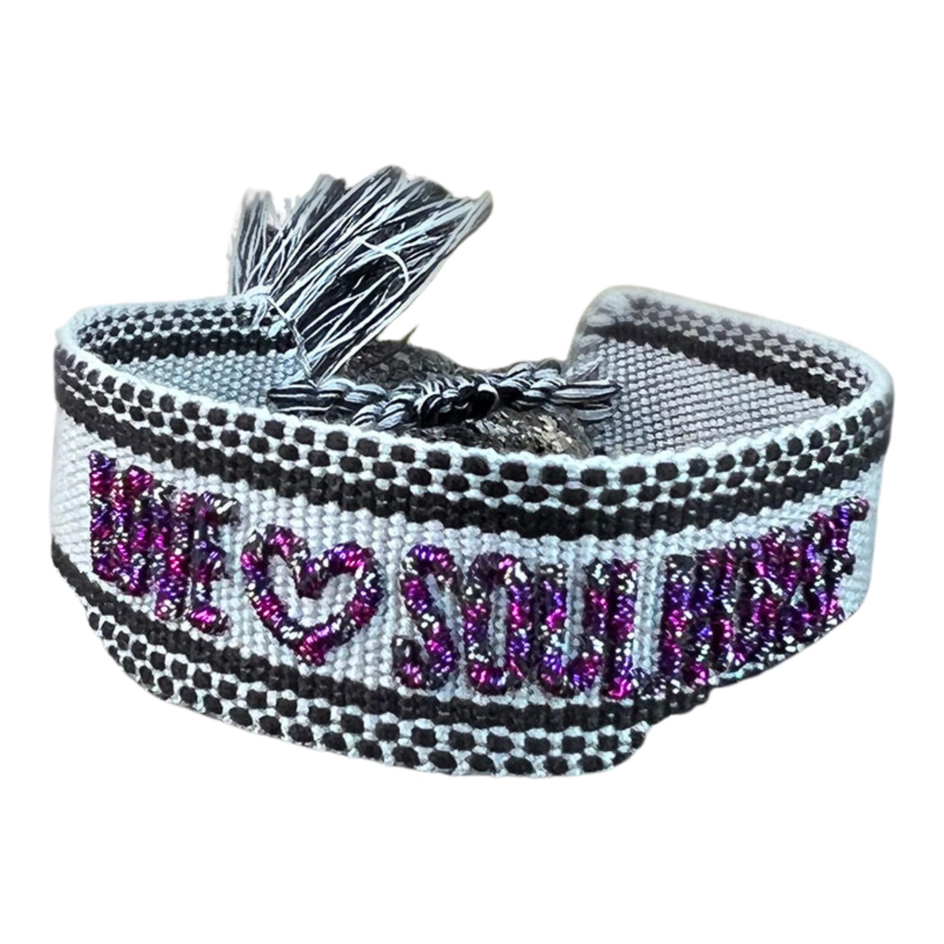 Stoffarmband "Love Soulhorse" Grau