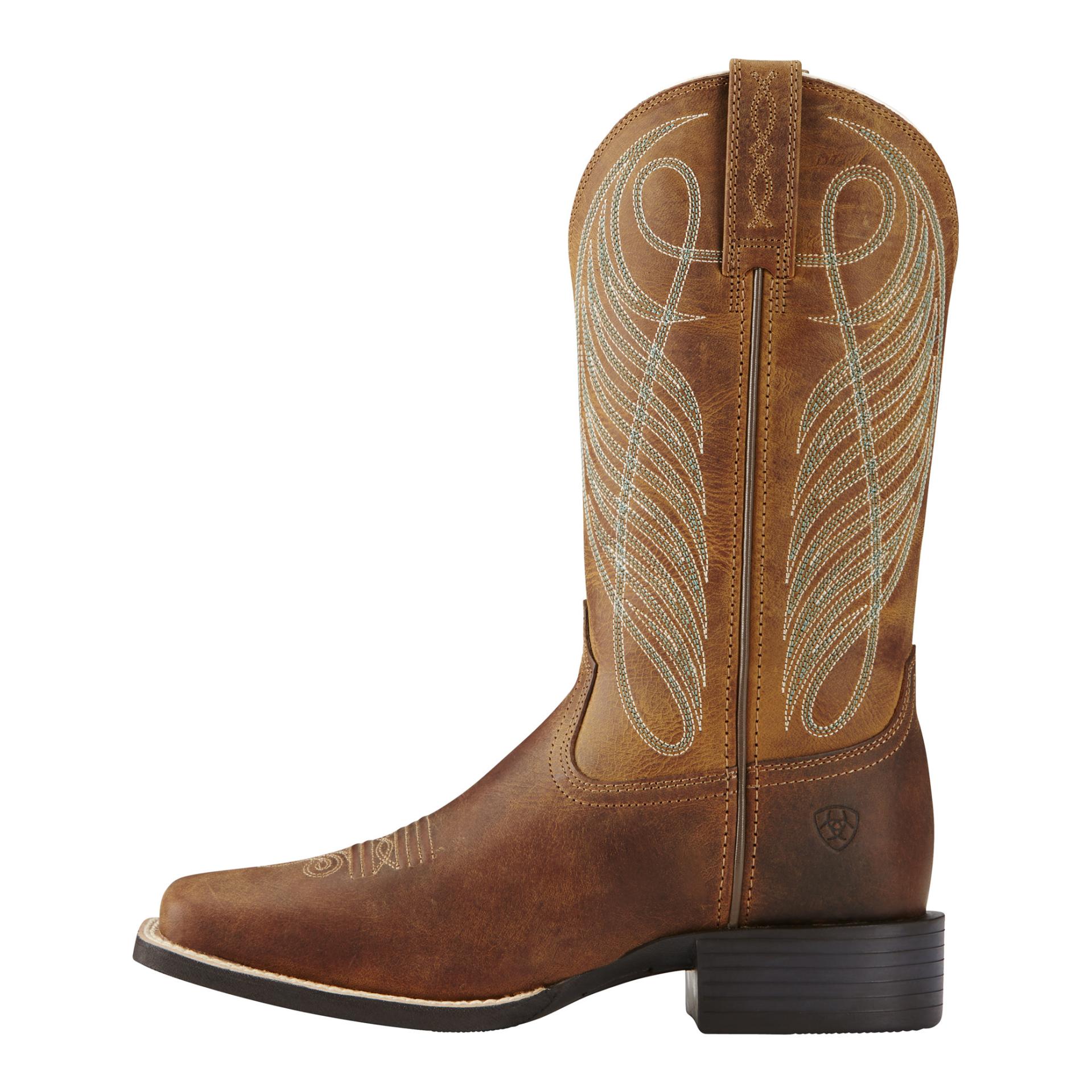 Ariat Bottes d'équitation western Women's Round Up Wide Square Toe - Powder Brown