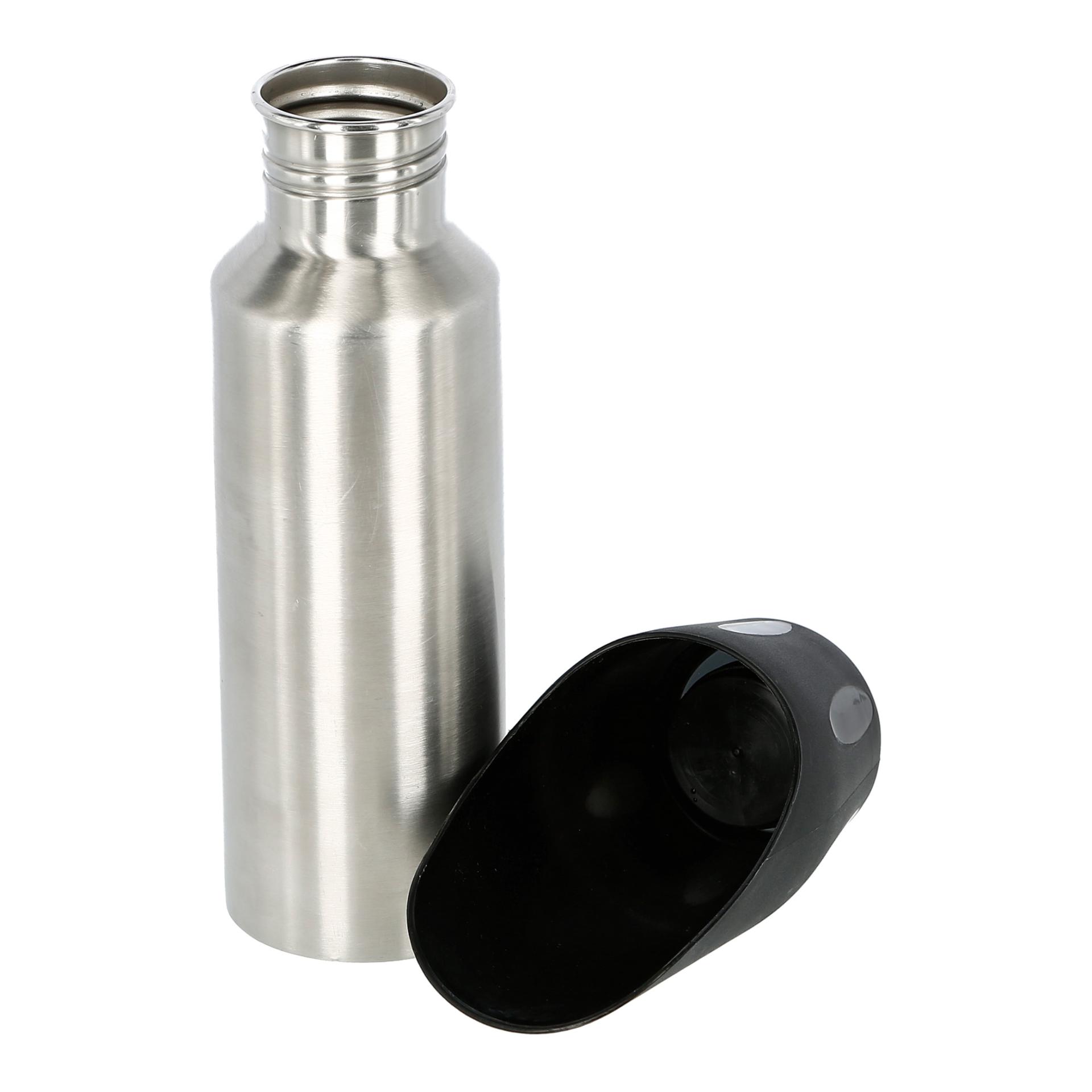 Kerbl Pet Edelstahl Reisetrinkflasche inkl. Trinknapf- 750 ml Silber