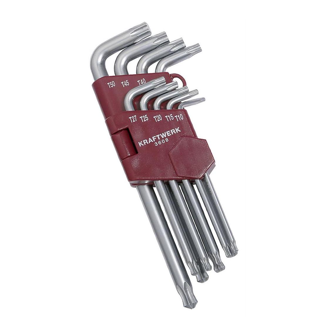 Kraftwerk Jeu de clés mâles coudées Torx longues T10 - T 50