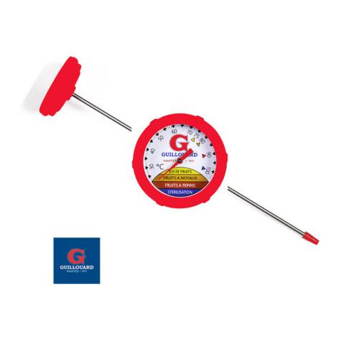 Guillouard Eintauchthermometer mit Silikondichtung Rot/Weiss