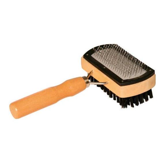 Kerbl Pet Basic Care Zupfbürste doppelt Holz