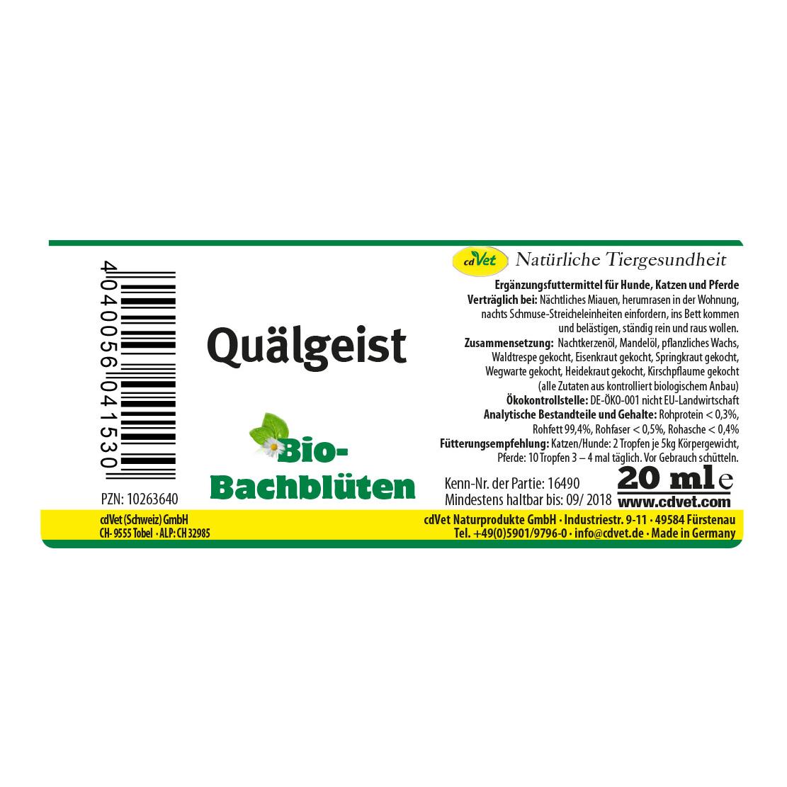 cdVet Fleurs de Bach bio « Quälgeist » (tourment)