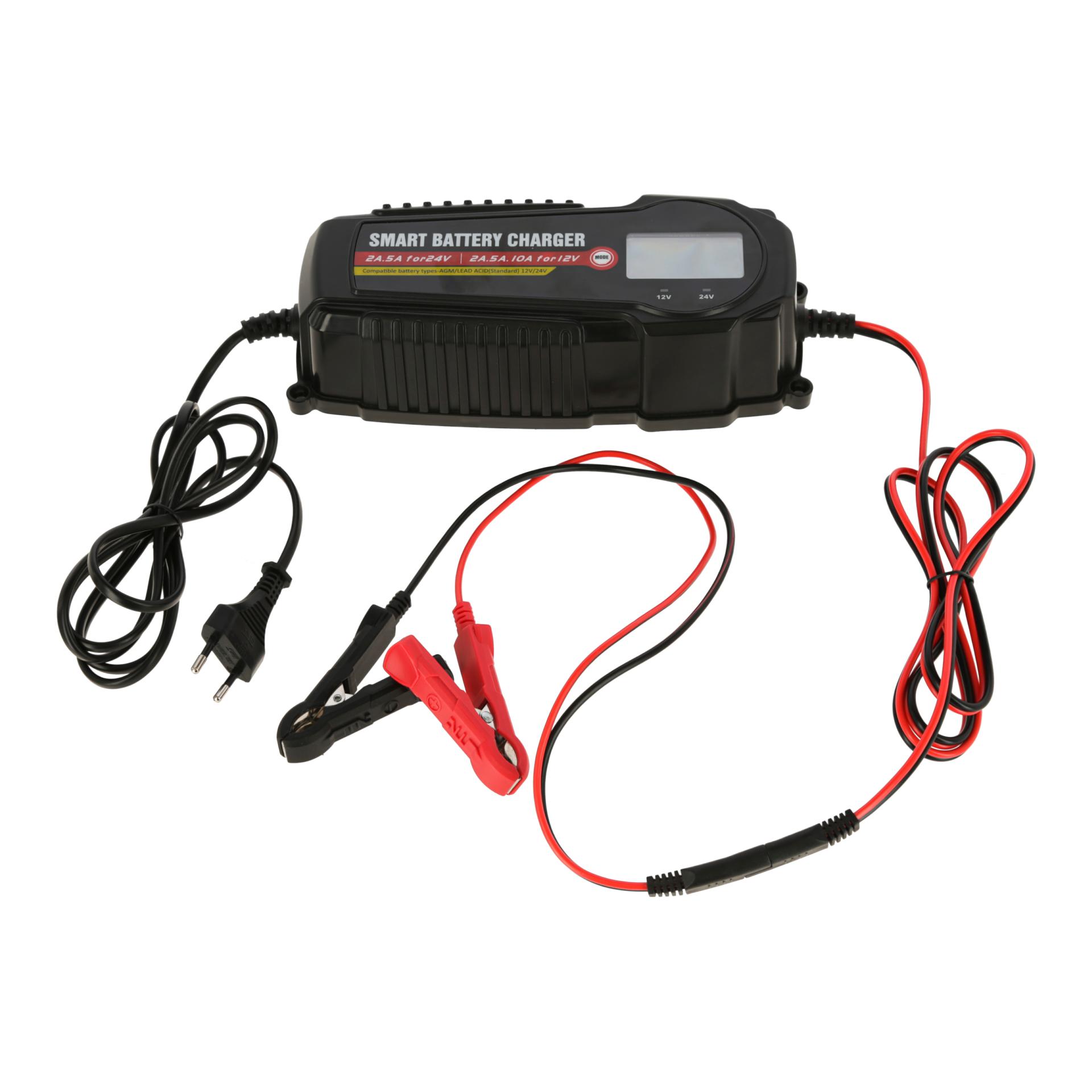 AKO Ladegerät für 12 V mit LCD Display Schwarz