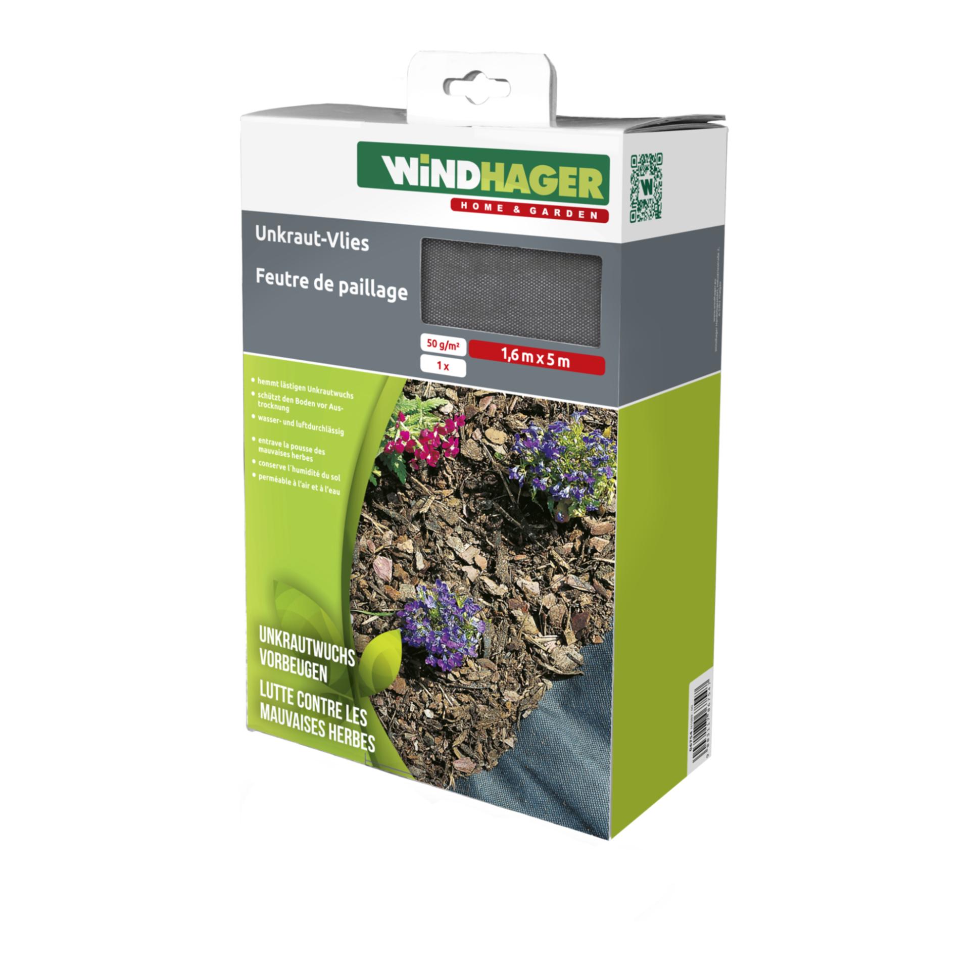 Windhager Unkraut-Vlies STANDARD Schwarz