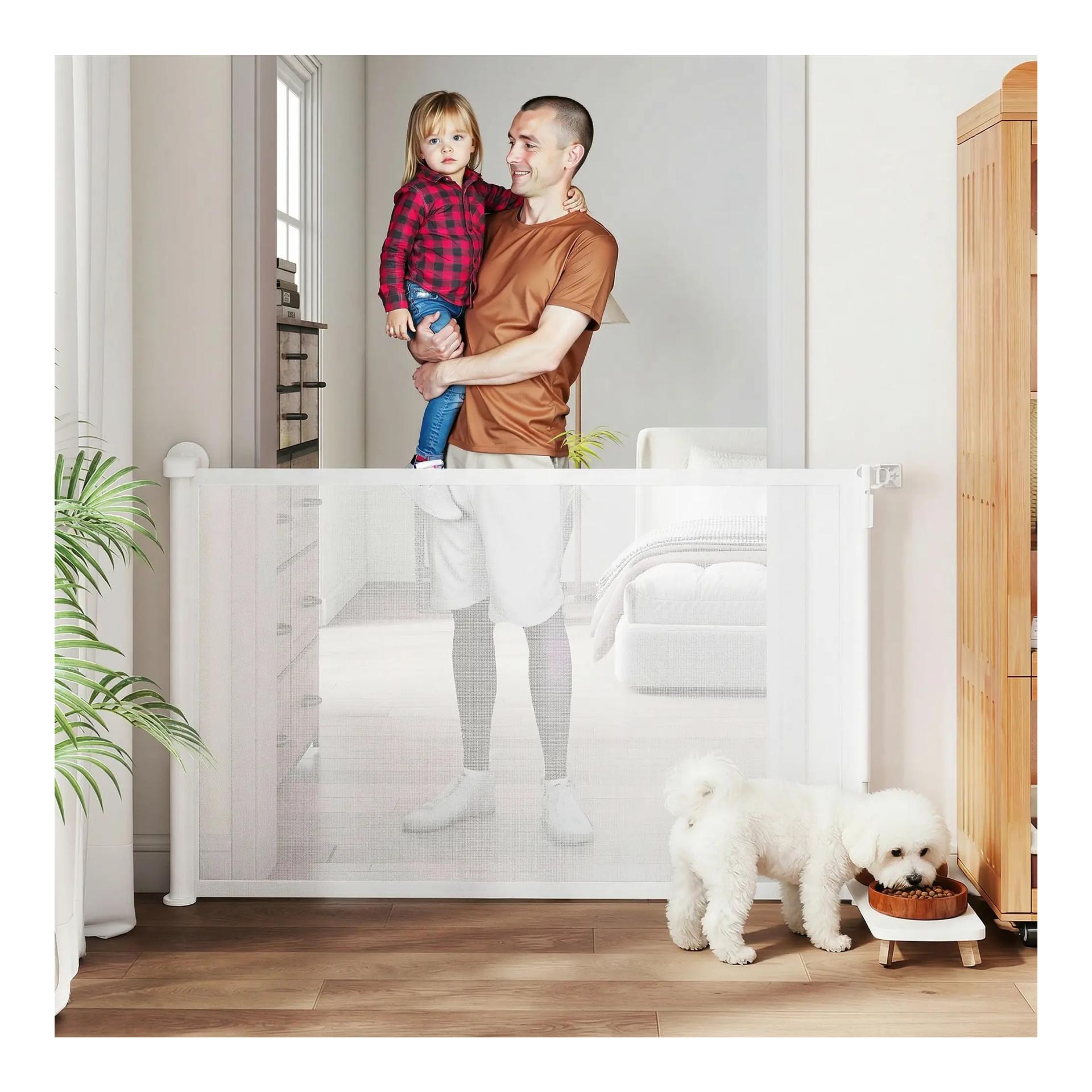 Mainer Barrière de sécurité extensible blanche pour animaux de compagnie