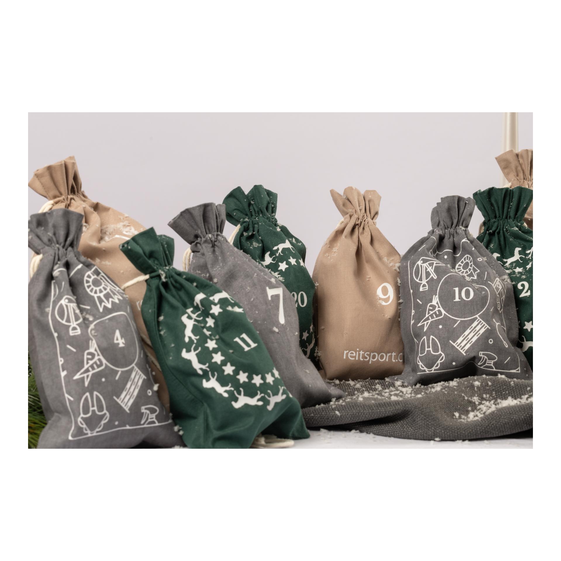 reitsport.ch X-Mas Adventskalender Beutel-Set Reitsport Grün/Beige/Grau