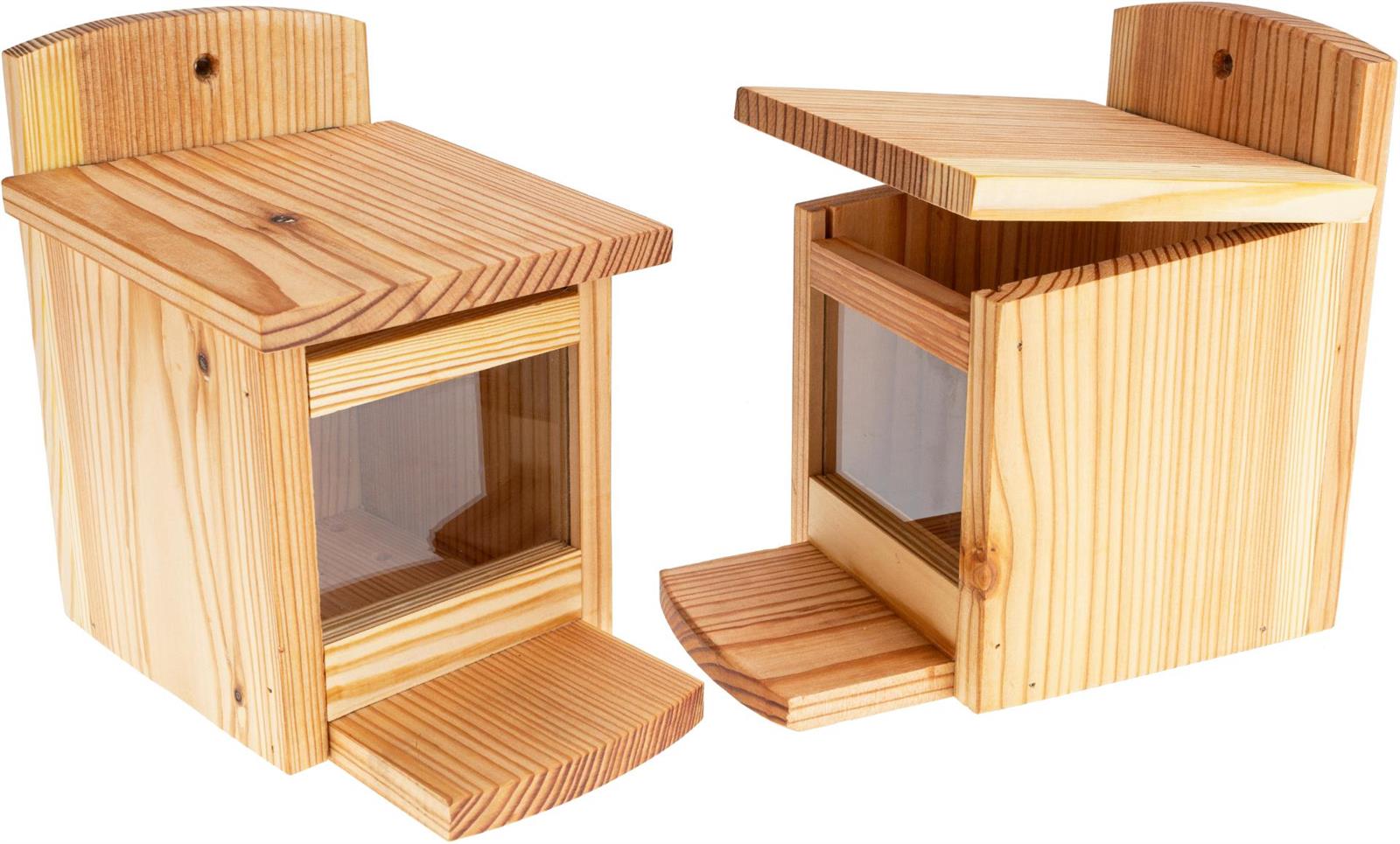 Hauptner Eichhörnchen Futterhaus komplett aus EU Lärche - Nussspender / Futterbox