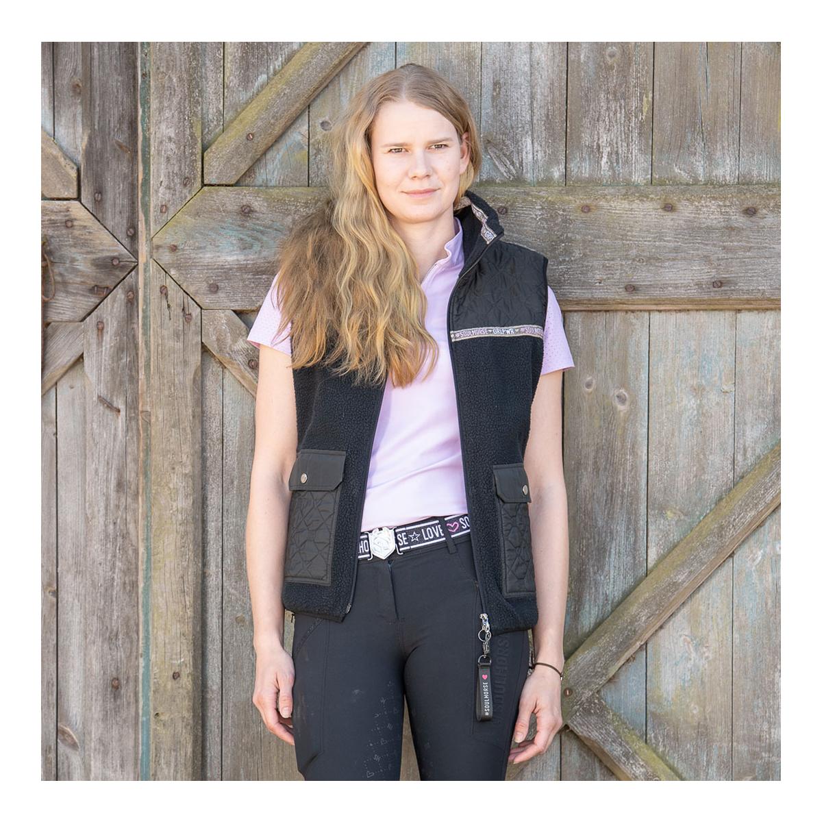 Soulhorse Teddyfleece Weste Black Unicorn