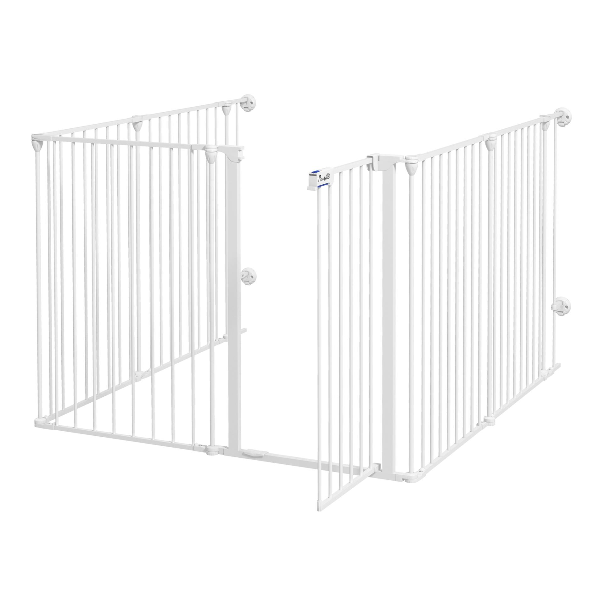 Mainer Enclos pour chiots blanc avec 6 barreaux