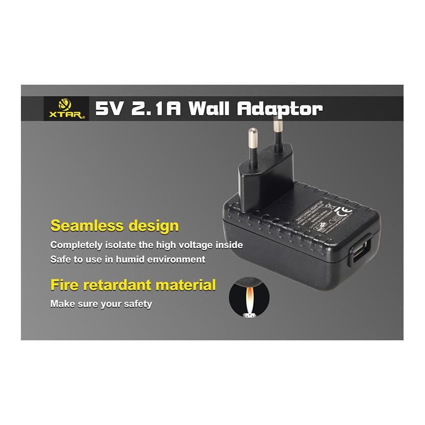 XTAR USB - Netz Adapter 5V / 2.1A (AA001) Schwarz