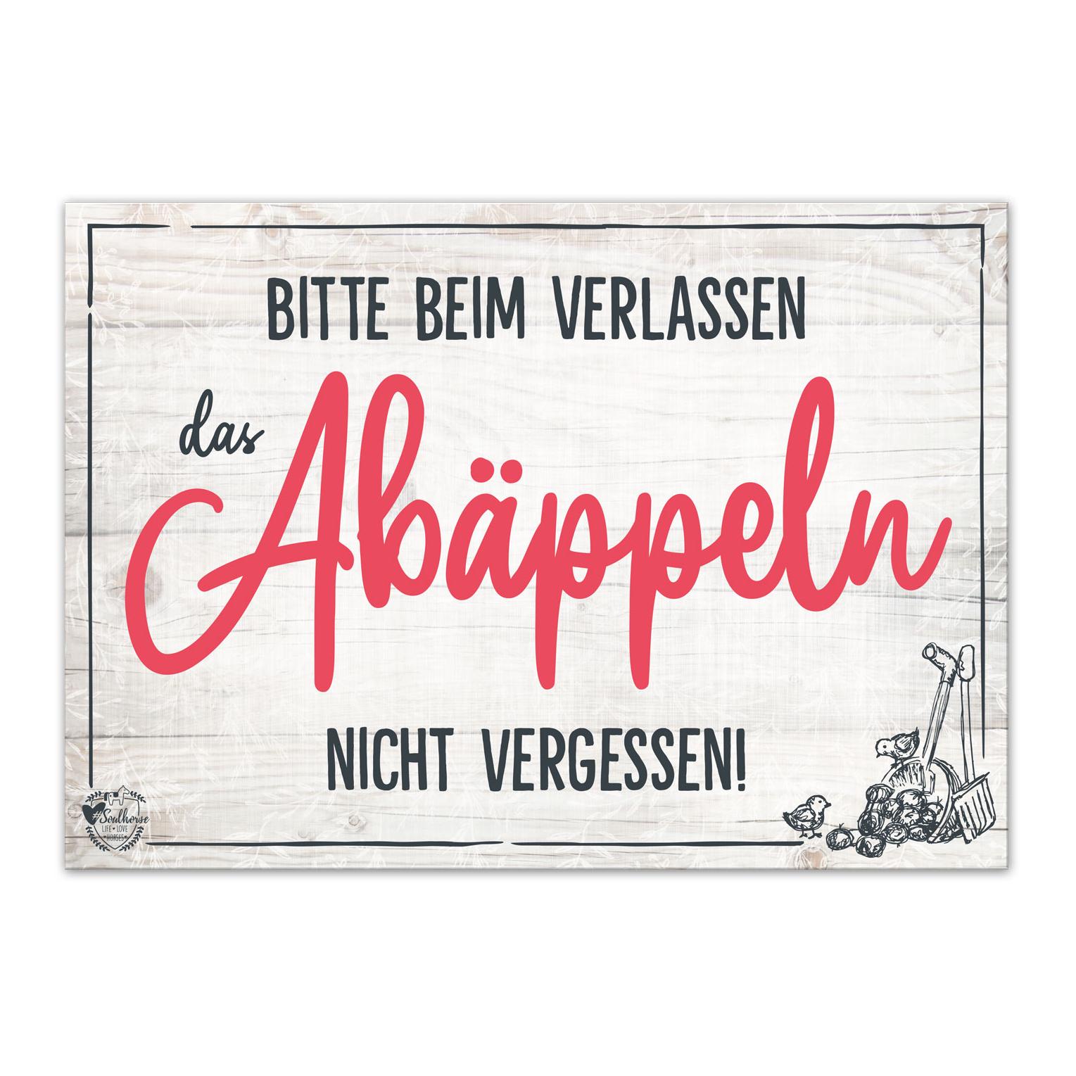 Soulhorse “Abäppeln” Stallschild Holzoptik