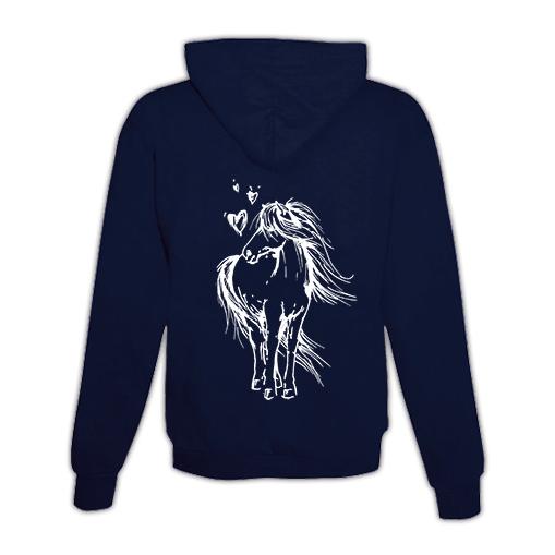 Hoodie mit Zipper Pferd mit Herzen Unisex