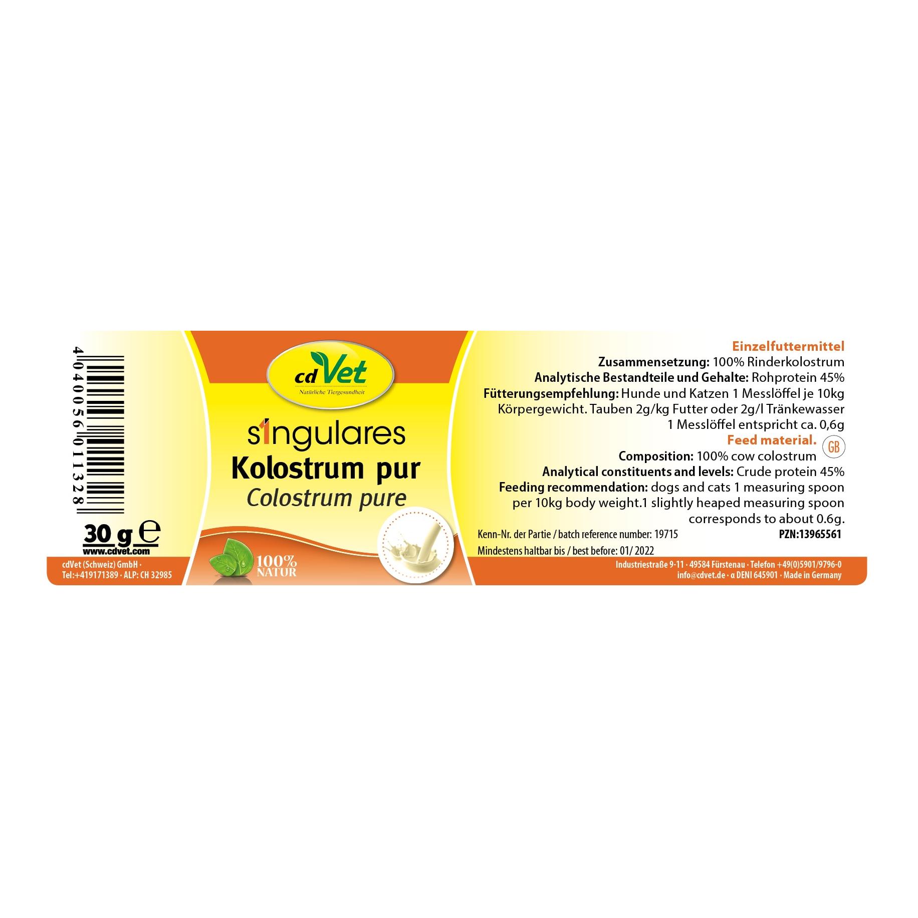 cdVet Colostrum singulier pur