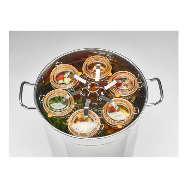 Guillouard Edelstahl Sterilisator für 12 Gläser von 1 l/Kochtopf von 37 l