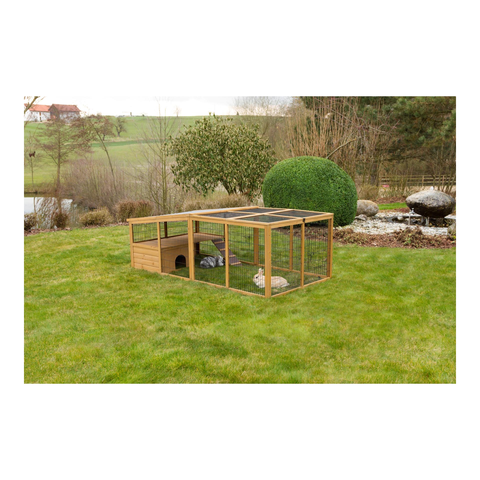 Kerbl Pet Freilaufgehege mit Ausbruchsperre holz