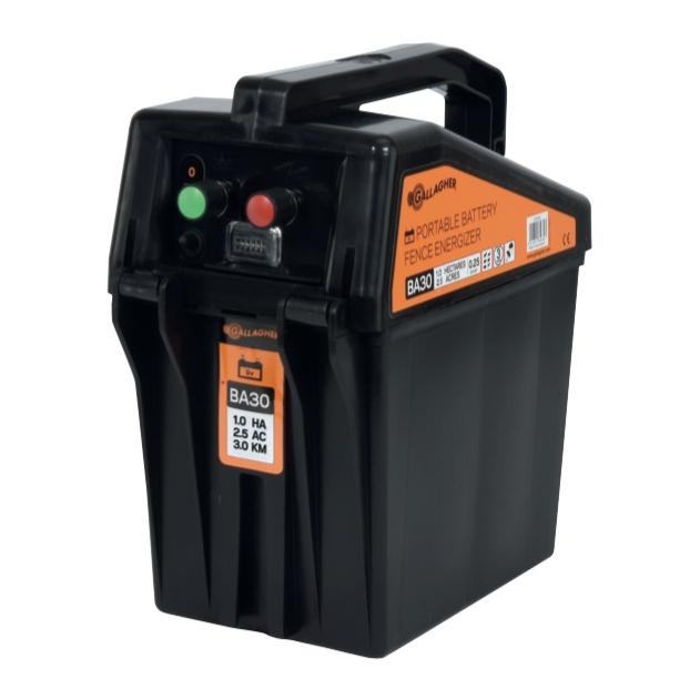 Gallagher Weidezaungerät BA30 inkl. Batterie 9V/55Ah Schwarz