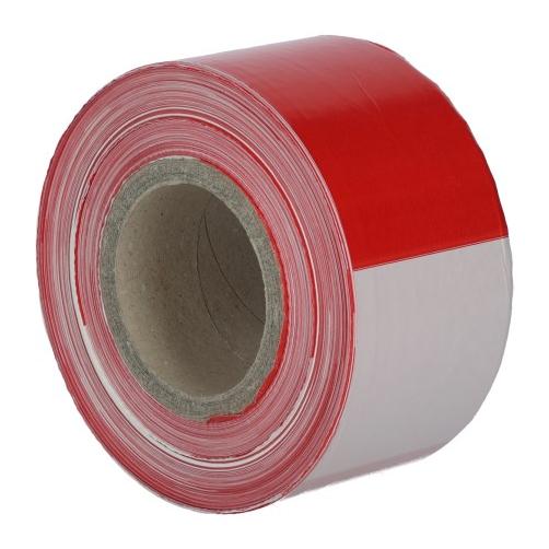 Kerbl Ruban de délimitation en film 100m x 80mm rouge-blanc, boîte dévidoir