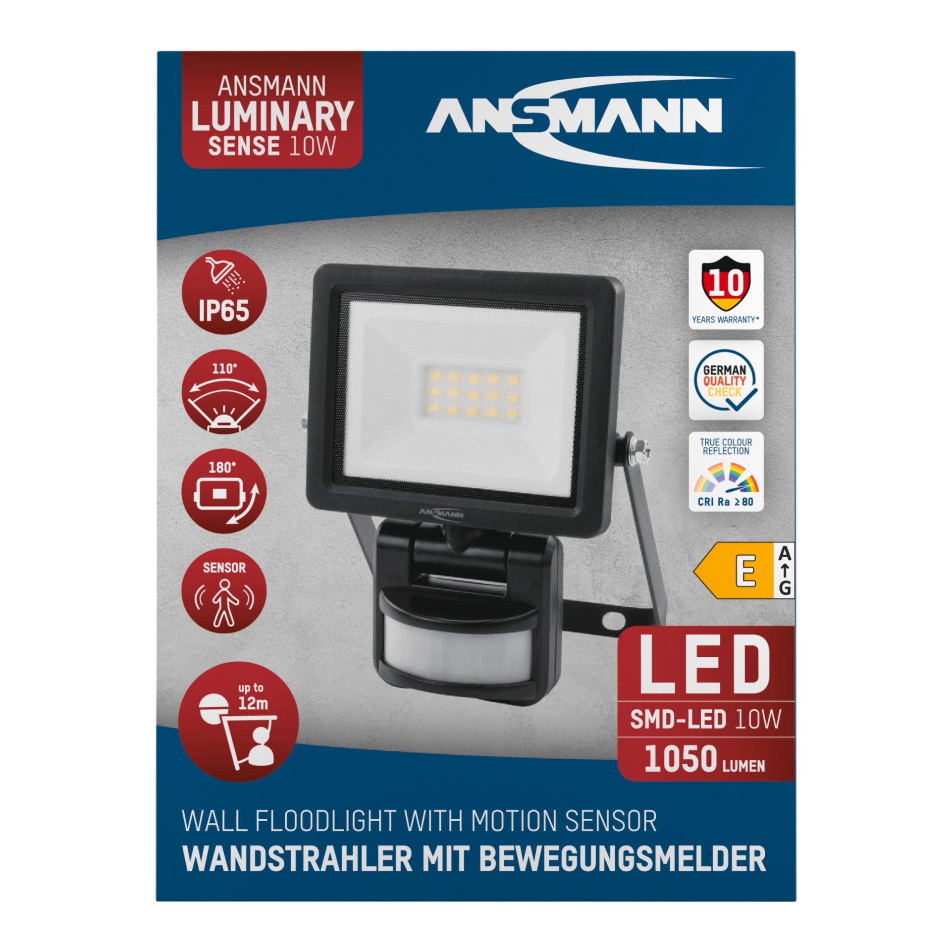 Ansmann Luminary Wandstrahler 10 W mit Bewegunsmelder