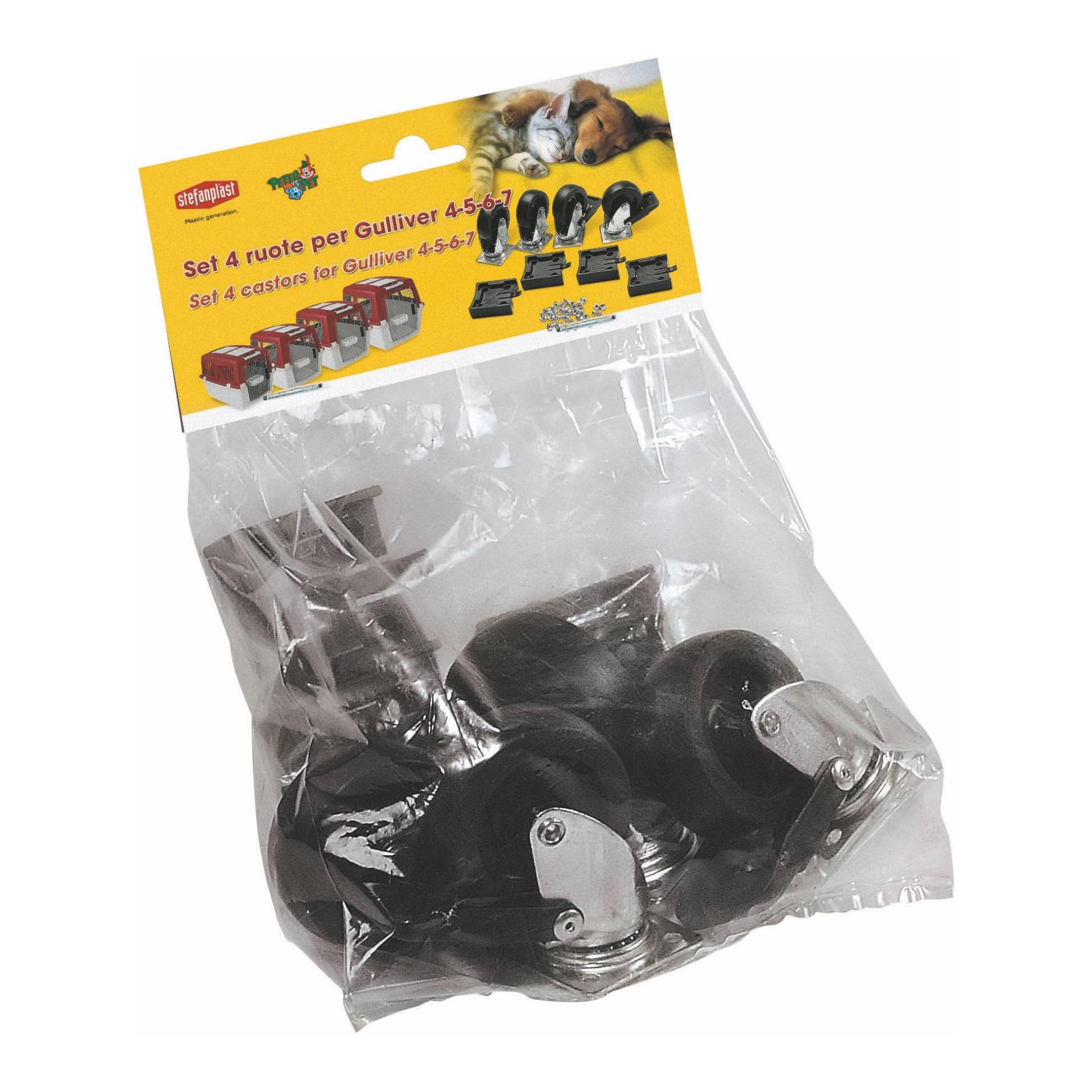Kerbl Pet Rädersatz zu Gulliver Transportboxen Schwarz