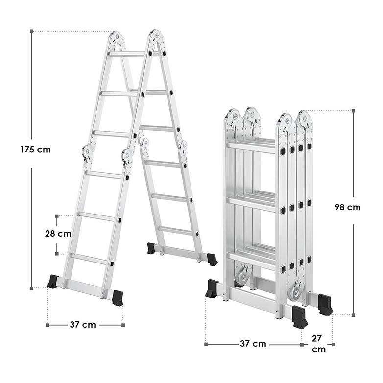 Hauptner Échelle multi-fonction en alu 3,6 mètres