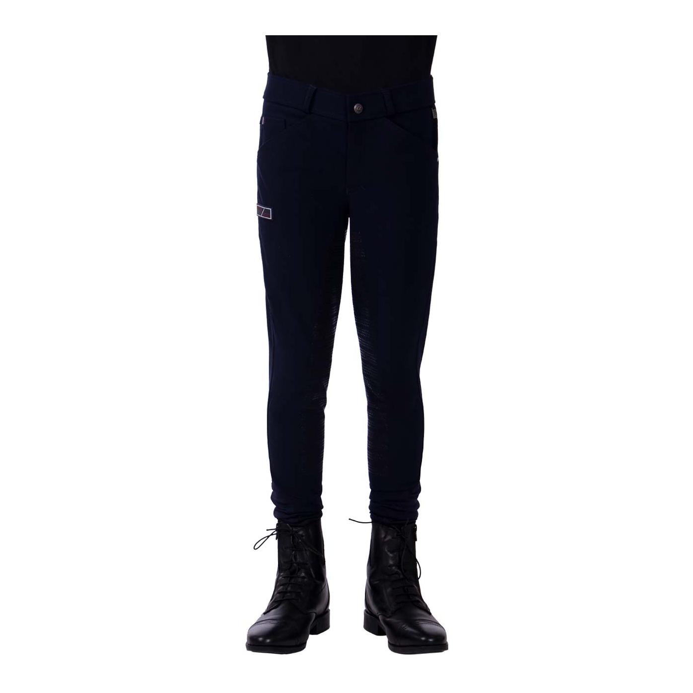 QHP Pantalon d'équitation Novan avec grip au genou Junior – bleu marine
