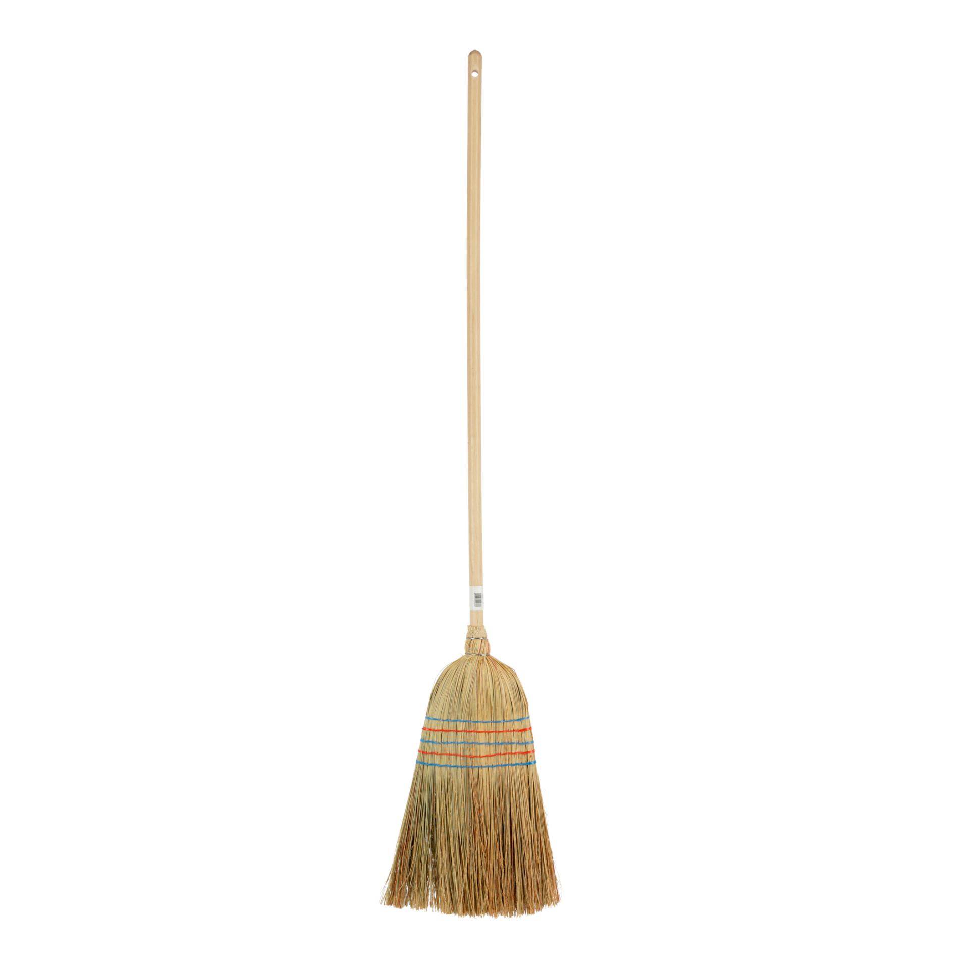 Kerbl Reisstrohbesen 5-Naht mit lackiertem Stiel, 135cm Beige / Nude