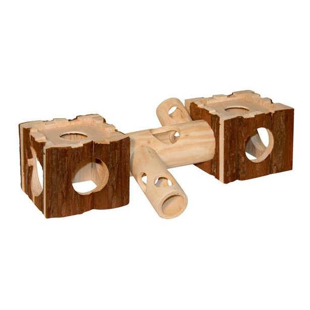Kerbl Pet Hamsterburg mit Tunnel Nature Holz