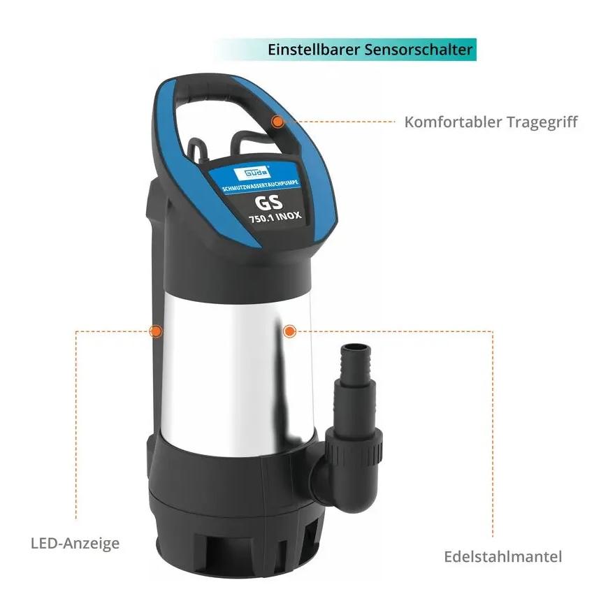 Güde Pompe submersible pour eaux sales GS 750.1 INOX